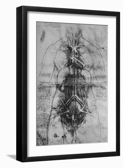 'Dissection of the Principal Organs of a Woman', c1480 (1945)-Leonardo Da Vinci-Framed Giclee Print