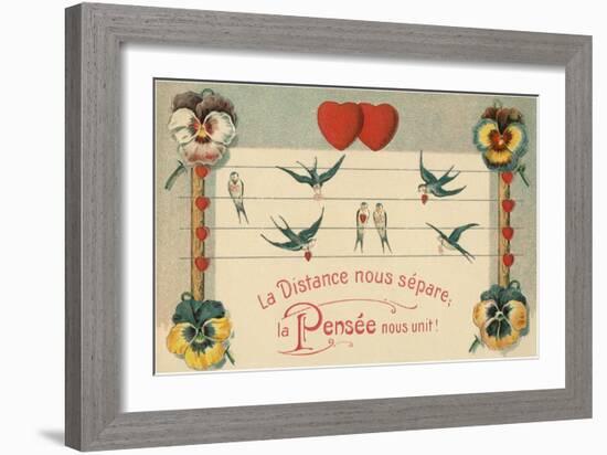 Distance Separates Us, Thoughts Unite-null-Framed Art Print