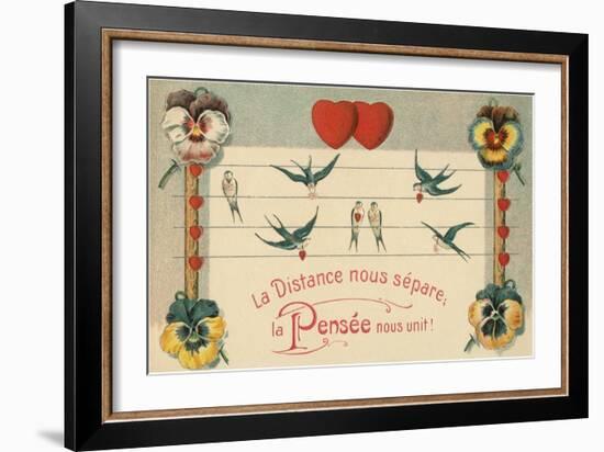 Distance Separates Us, Thoughts Unite-null-Framed Art Print