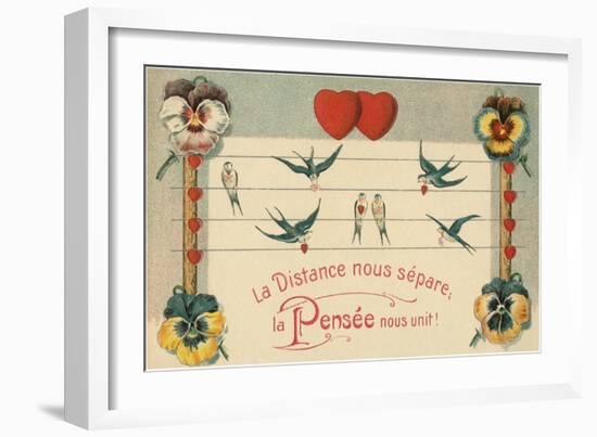 Distance Separates Us, Thoughts Unite-null-Framed Art Print