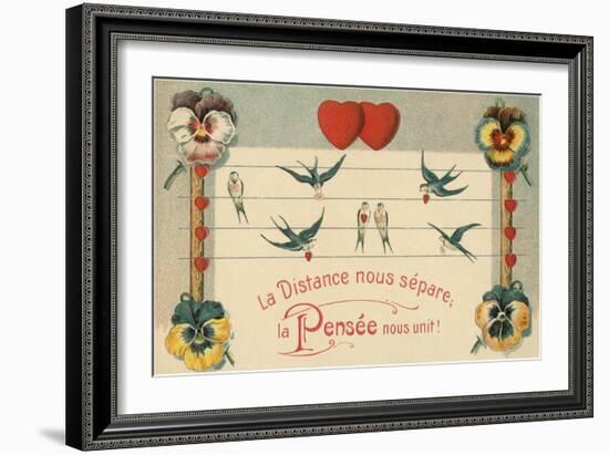 Distance Separates Us, Thoughts Unite-null-Framed Art Print