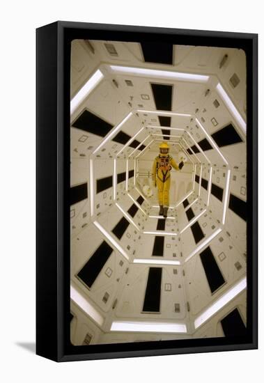 Distance Shot of Actor in Astronaut Suit Walking Through Geometrically Designed Hal Computer Center-Dmitri Kessel-Framed Premier Image Canvas