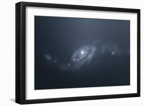 Distant Galaxy Visible from Space Station Sent in Outer Space-Stocktrek Images-Framed Art Print