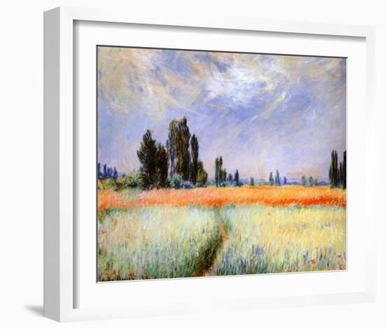 Distant Poplars-Claude Monet-Framed Giclee Print