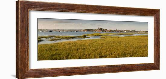 Distant View of Church at Bosham, Chichester Harbour at High Tide, West Sussex, England, UK, Europe-Giles Bracher-Framed Photographic Print