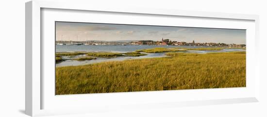 Distant View of Church at Bosham, Chichester Harbour at High Tide, West Sussex, England, UK, Europe-Giles Bracher-Framed Photographic Print