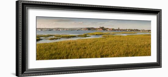 Distant View of Church at Bosham, Chichester Harbour at High Tide, West Sussex, England, UK, Europe-Giles Bracher-Framed Photographic Print