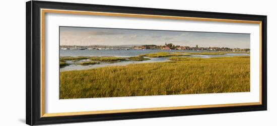 Distant View of Church at Bosham, Chichester Harbour at High Tide, West Sussex, England, UK, Europe-Giles Bracher-Framed Photographic Print