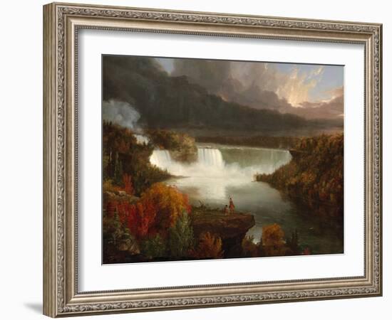 Distant View of Niagara Falls, 1830-Thomas Cole-Framed Giclee Print