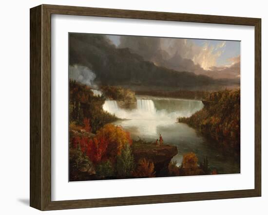 Distant View of Niagara Falls, 1830-Thomas Cole-Framed Giclee Print