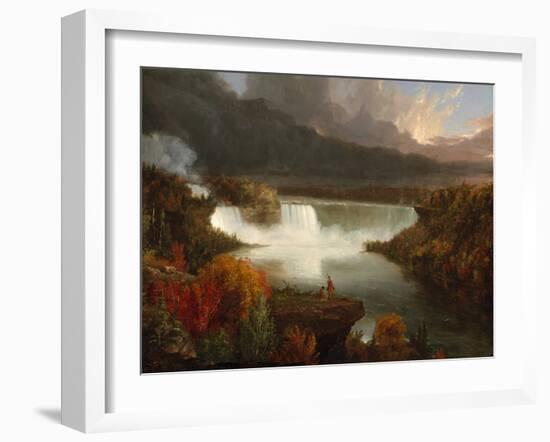 Distant View of Niagara Falls, 1830-Thomas Cole-Framed Giclee Print