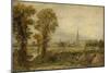 Distant View of Salisbury Cathedral, 1821 (Oil on Panel)-John Constable-Mounted Giclee Print