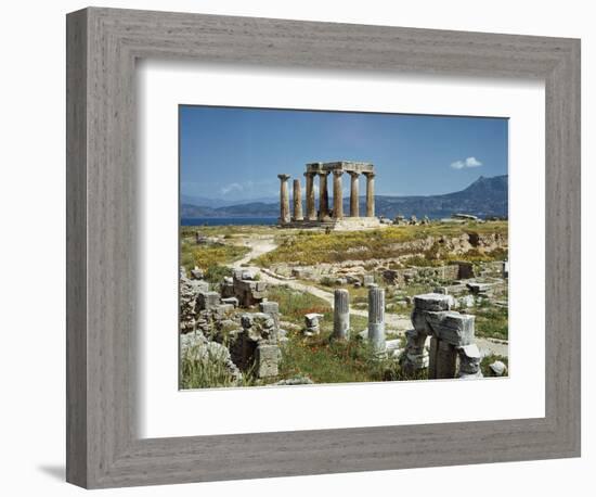 Distant View of the Temple of Apollo at Corinth-Bettmann-Framed Photographic Print