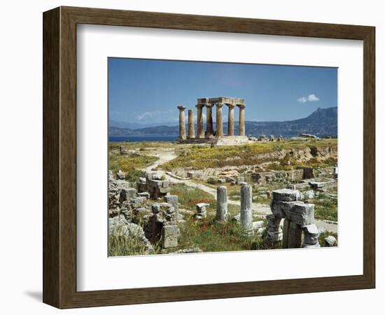 Distant View of the Temple of Apollo at Corinth-Bettmann-Framed Photographic Print