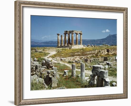 Distant View of the Temple of Apollo at Corinth-Bettmann-Framed Photographic Print