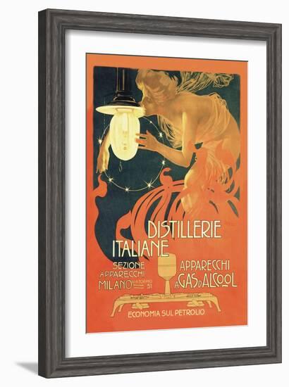 Distillerie Italiane (Italian Distillery)-Leopoldo Metlicovitz-Framed Art Print