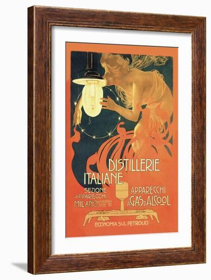 Distillerie Italiane (Italian Distillery)-Leopoldo Metlicovitz-Framed Art Print