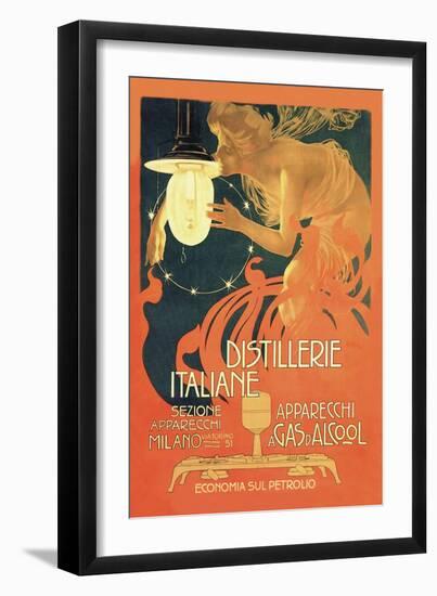 Distillerie Italiane (Italian Distillery)-Leopoldo Metlicovitz-Framed Art Print