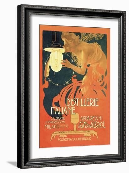 Distillerie Italiane (Italian Distillery)-Leopoldo Metlicovitz-Framed Art Print