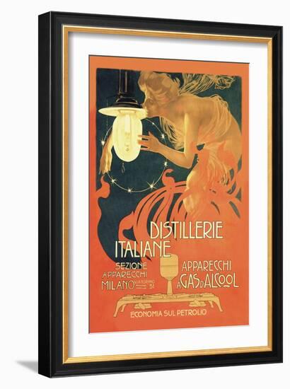 Distillerie Italiane (Italian Distillery)-Leopoldo Metlicovitz-Framed Art Print