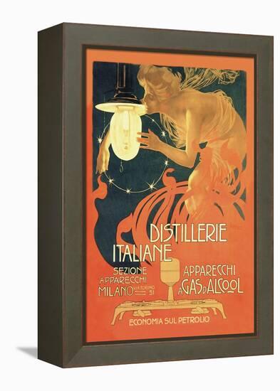 Distillerie Italiane (Italian Distillery)-Leopoldo Metlicovitz-Framed Stretched Canvas