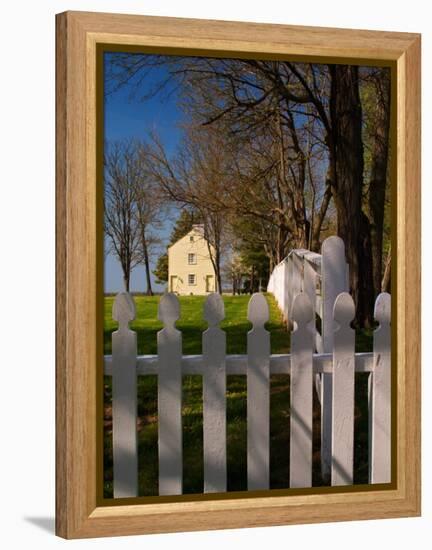 Distinctive Fence of Shaker Village of Pleasant Hill, Kentucky, USA-Adam Jones-Framed Premier Image Canvas