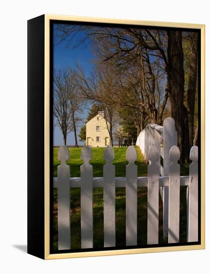 Distinctive Fence of Shaker Village of Pleasant Hill, Kentucky, USA-Adam Jones-Framed Premier Image Canvas