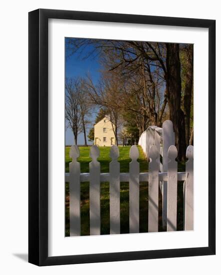 Distinctive Fence of Shaker Village of Pleasant Hill, Kentucky, USA-Adam Jones-Framed Photographic Print