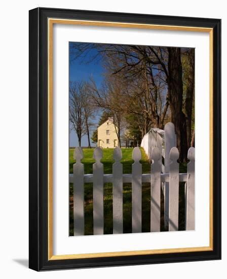 Distinctive Fence of Shaker Village of Pleasant Hill, Kentucky, USA-Adam Jones-Framed Photographic Print