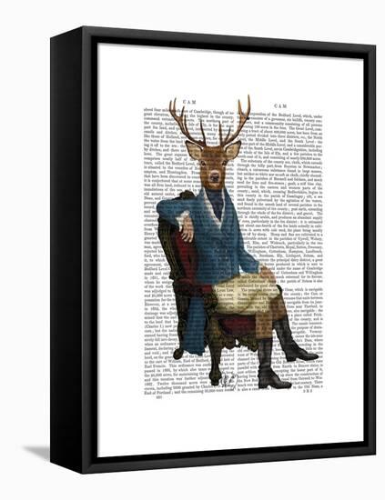 Distinguished Deer Full-Fab Funky-Framed Stretched Canvas