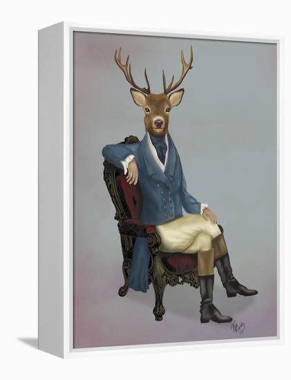 Distinguished Deer Full-Fab Funky-Framed Stretched Canvas