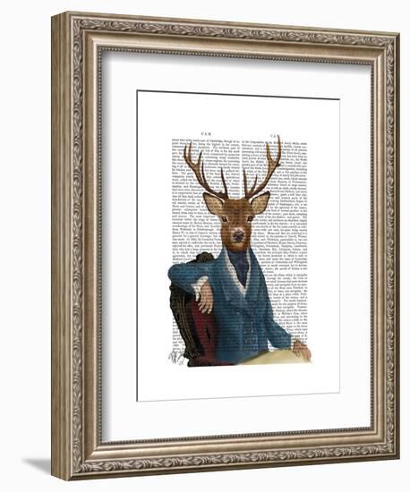 Distinguished Deer Portrait-Fab Funky-Framed Art Print