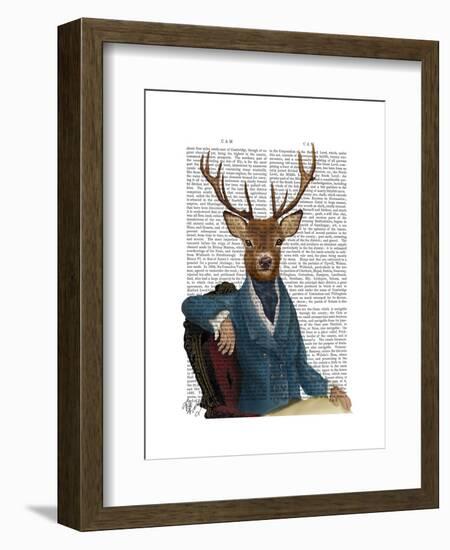 Distinguished Deer Portrait-Fab Funky-Framed Art Print