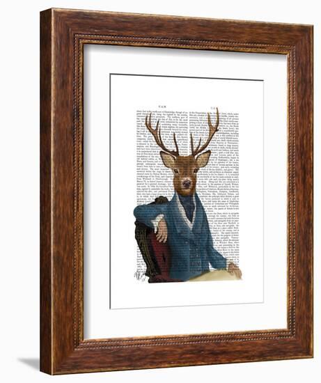 Distinguished Deer Portrait-Fab Funky-Framed Art Print