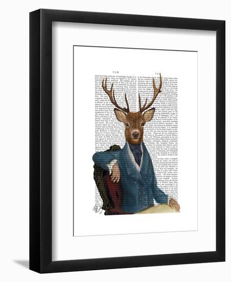 Distinguished Deer Portrait-Fab Funky-Framed Art Print