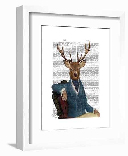 Distinguished Deer Portrait-Fab Funky-Framed Art Print