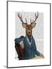Distinguished Deer Portrait-Fab Funky-Mounted Art Print