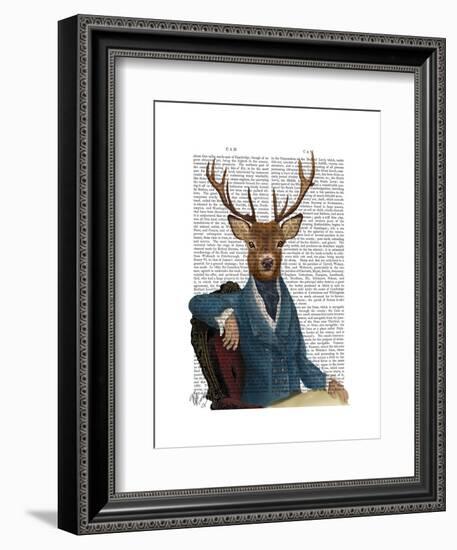 Distinguished Deer Portrait-Fab Funky-Framed Art Print