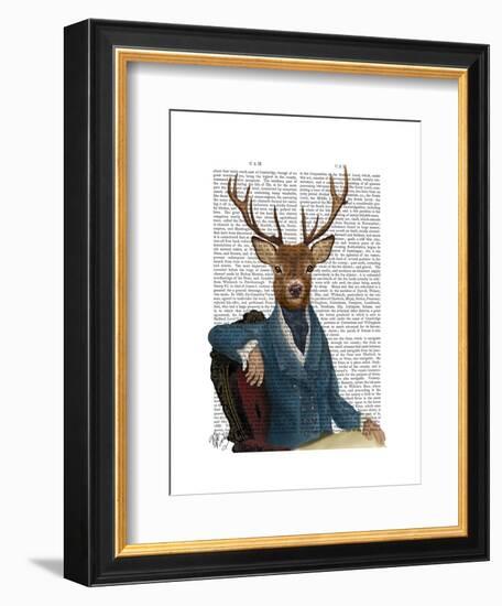 Distinguished Deer Portrait-Fab Funky-Framed Art Print