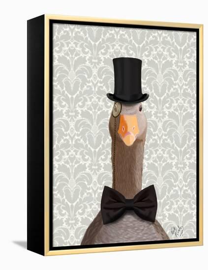 Distinguished Goose-Fab Funky-Framed Stretched Canvas