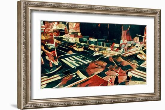 Distorted city scene 12-Jean-François Dupuis-Framed Art Print