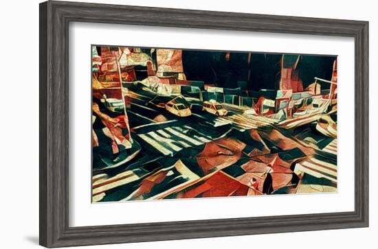 Distorted city scene 12-Jean-François Dupuis-Framed Art Print