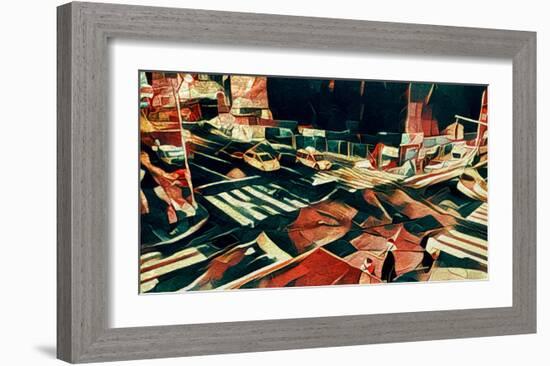Distorted city scene 12-Jean-François Dupuis-Framed Art Print