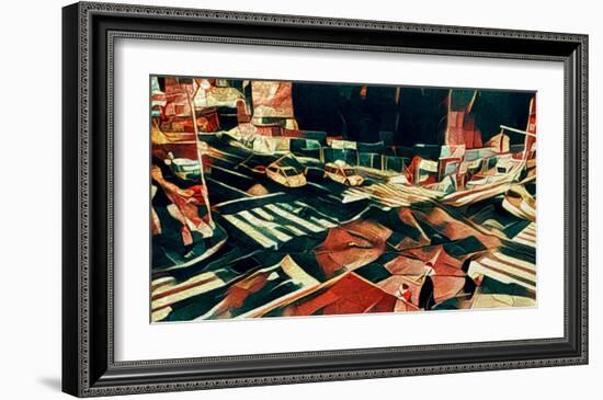 Distorted city scene 12-Jean-François Dupuis-Framed Art Print