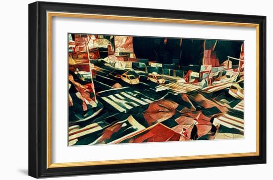 Distorted city scene 12-Jean-François Dupuis-Framed Art Print