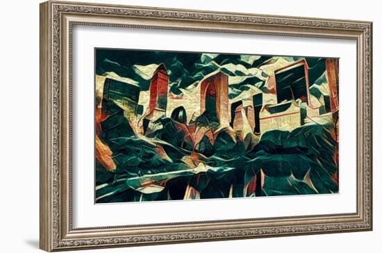 Distorted city scene 18-Jean-François Dupuis-Framed Art Print