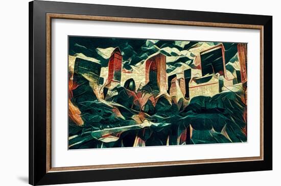 Distorted city scene 18-Jean-François Dupuis-Framed Art Print