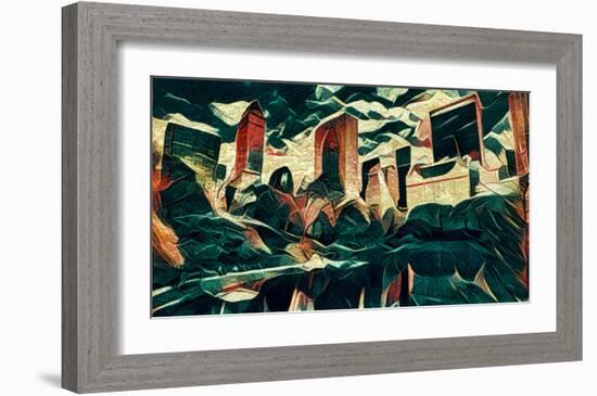 Distorted city scene 18-Jean-François Dupuis-Framed Art Print