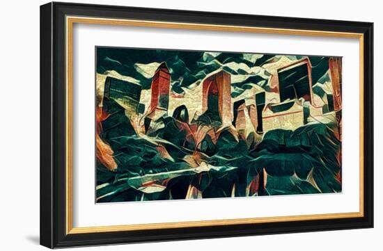 Distorted city scene 18-Jean-François Dupuis-Framed Art Print