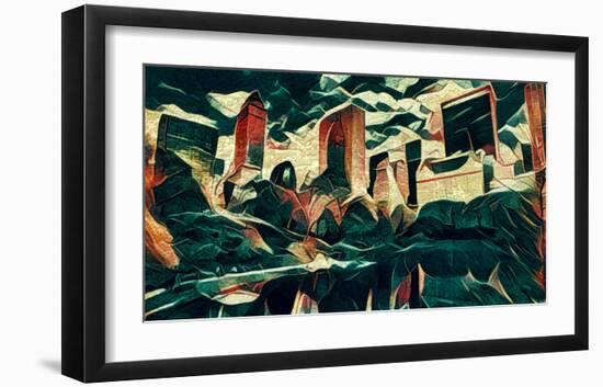 Distorted city scene 18-Jean-François Dupuis-Framed Art Print